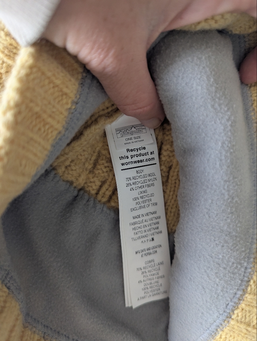 Patagonia Coastal Cable Beanie In Yellow - Picture 5 of 7